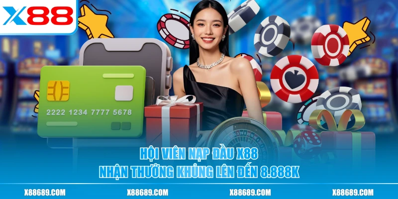 Hội viên nạp đầu X88 nhận thưởng khủng lên đến 8.888K